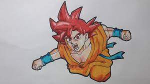Vẽ Songoku Super Saiyan God trong 7 Viên Ngọc Rồng Siêu Cấp[Draw Goku Super  Saiyan God ] - YouTube