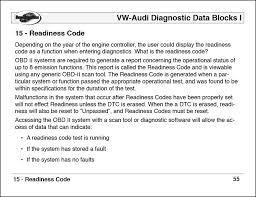 Vw Audi Diagnostic Data Blocks Volume One Euro Auto Training