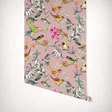 exotic birds removable wallpaper self