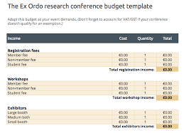 Ex Ordos Conference Budget Template