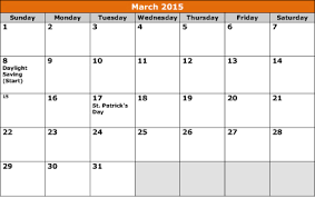 March 2015 Calendar Template 8ws Templates Forms