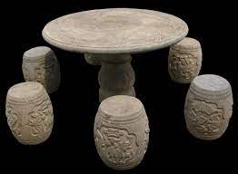 China Stone Table And Stools For Garden