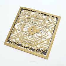 Us 8 24 25 Off Personalized Monogram Gatefold Gold Wedding Invitation Flower Laser Cut Invitation Elegant Wedding Baby Shower In Cards