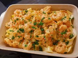 How to make creamy shrimp pasta. Homemade Argentinian Shrimp With Pappardelle Noodles In A Roasted Garlic And Shallot White Wine Cream Sauce Topped With Parsley Food