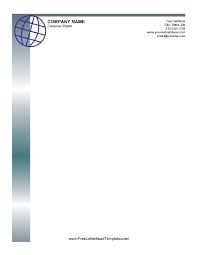 Professional Letterhead With A Globe Design In Blue Free To