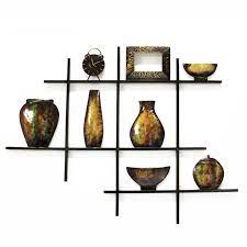 Metal Wall Art Shelves Bowls And Vase