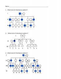 Female, unaffected female, affected male, unaffected male, affected Pedigree Worksheet Answers