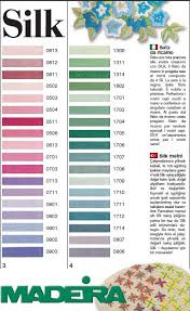 Thread Colour Charts Madeira Silk Hand Embroidery Thread