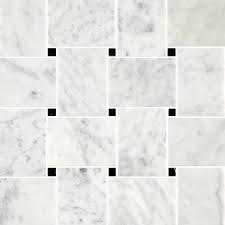 carrara honed marble basketweave tile