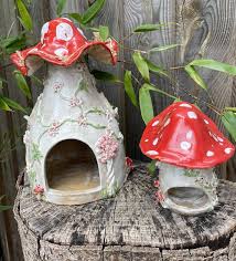 Handmade Ceramic Fairy House Night