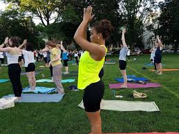 free yoga on cypress field in brookline