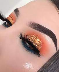 eye makeup trends shimmery orange look