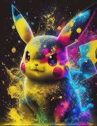 pokemon pikachu cartoon colour splash