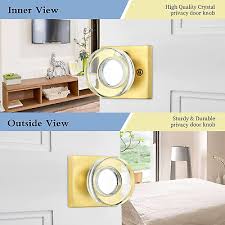 Modern Glass Door Knobs Privacy Gold