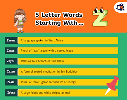 5 letter words starting with z for