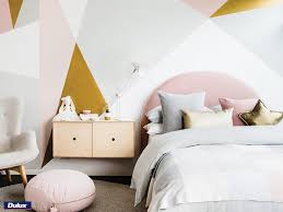 Geometric Gold Feature Wall With Chair