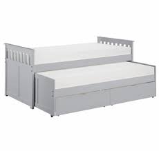 orion gray wood twin bed with trundle
