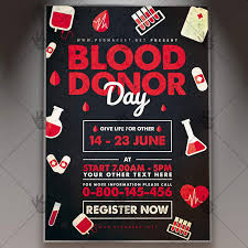 blood donor day flyer community psd