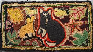 cats vine hooked rug