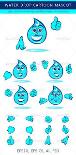 Water Droplet Mascot Fonts Logos Icons Water Droplets