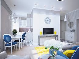 blue and yellow home decor