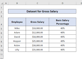 how to calculate basic salary in excel