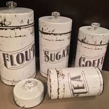 A wide variety of kitchen canister set options are available to you, such as material, feature, and metal type. Vintage Kitchen Canisters 4 Piece Set Flour Sugar Coffee Tea Fixer Farmhouse Kitchen Canisters Kitchen Canisters Kitchen Containers