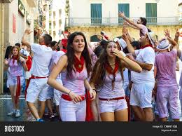 The spanish come across as fun loving, easy going people who would rather party all night and definitely fun loving, but by no means are the spaniards lazy people! People Celebrate San Image Photo Free Trial Bigstock