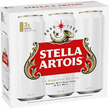 stella artois 25 oz 3 pack can beer
