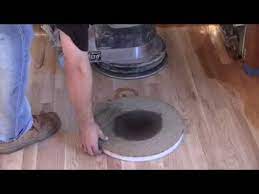 buffing stain on a hardwood floor with