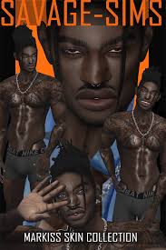 Overlay version of my ares skin meaning it can adapt to ea basegame or custom skintones and tattoos unlike my main ares skin that has a custom. Markiss Skin Collection Savagesims Sims The Sims 4 Skin Sims 4 Black Hair