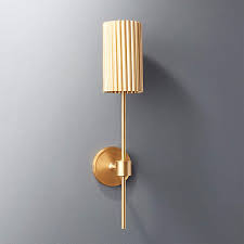 fluted gold wall sconce reviews cb2