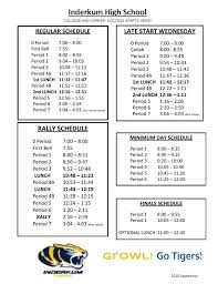 Bell Schedule Inderkum High School
