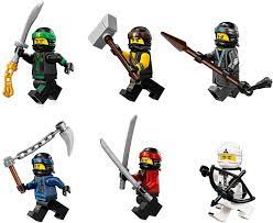 Amazon.com: The LEGO Ninjago Movie Minifigure Combo Pack - Lloyd, Cole,  Kai, Jay, Zane, and Nya (with Weapons) : Toys & Games