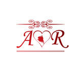 ar love initial with red and rose