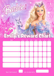 Personalised Barbie Reward Chart Adding Photo Option Available