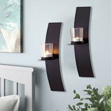 2x Wall Candle Holders Metal