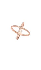 alex mika criss cross ring in rose gold