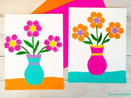 cork sted flower painting for kids