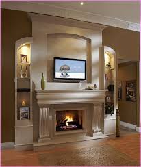 decorate a fireplace mantel with a tv