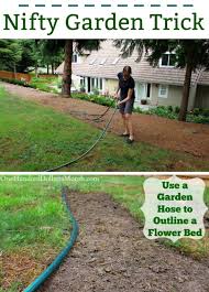Garden Hose To Outline A Flower Bed