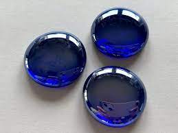 Glass Pebbles 28 30 Mm Cobalt Blue