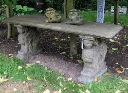 Lot Moulded Stone Garden Bench