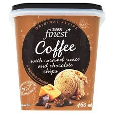 Cut the butter (150g) into cubes and then beat it (by hand or with an electric mixer on a low speed) until soft. Tesco Finest Coffee Ice Cream With Caramel Sauce And Chocolate Chips Tesco Groceries