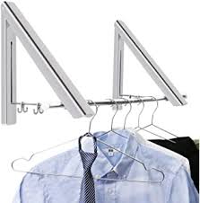 Shop quality clothes racks and garment racks for your home to keep your wardrobe neat and organized. Begrit Foldable Wall Clothes Aluminum Stainless Steel Hanger Rack Mounted Clothes Rail Space Saving Clothes Organiser Buy Online In Dominica At Dominica Desertcart Com Productid 226488833