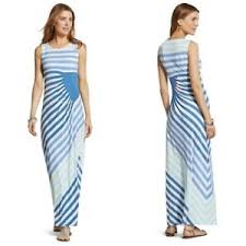 Details About Chicos Seaside Striped Maxi Dress Size 3 Long Dress Vgc