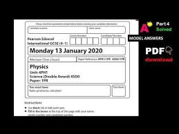 Which papers should i answer? Edexcel Igcse Physics January 2020 Paper 1 Part 4 Igcse