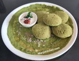 instant green moong dal palak idli