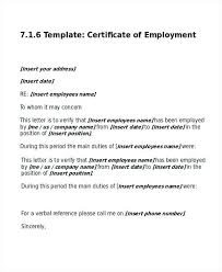Working Certificate Format Of Employment Doc Sample