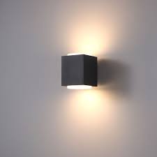 20 watt square black outdoor wall light